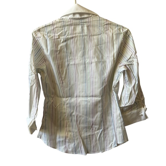 SOLD ANNE FONTAINE SONIA SHIRT NWT 40 6-8 PASTEL STRIPES CLASSIC OFFICE TIMELESS - Picture 4 of 13